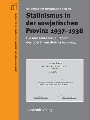 cover image of Stalinismus in der sowjetischen Provinz 1937-1938